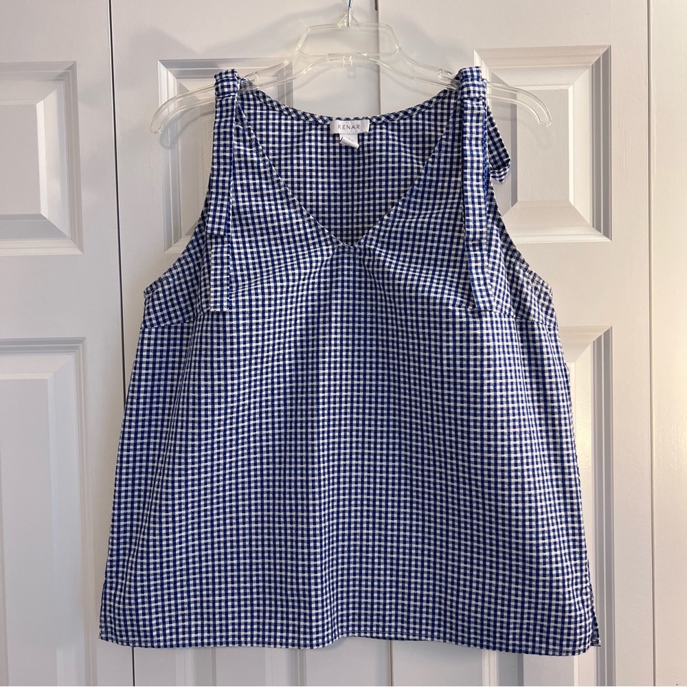 Plaid Gingham Bow Top